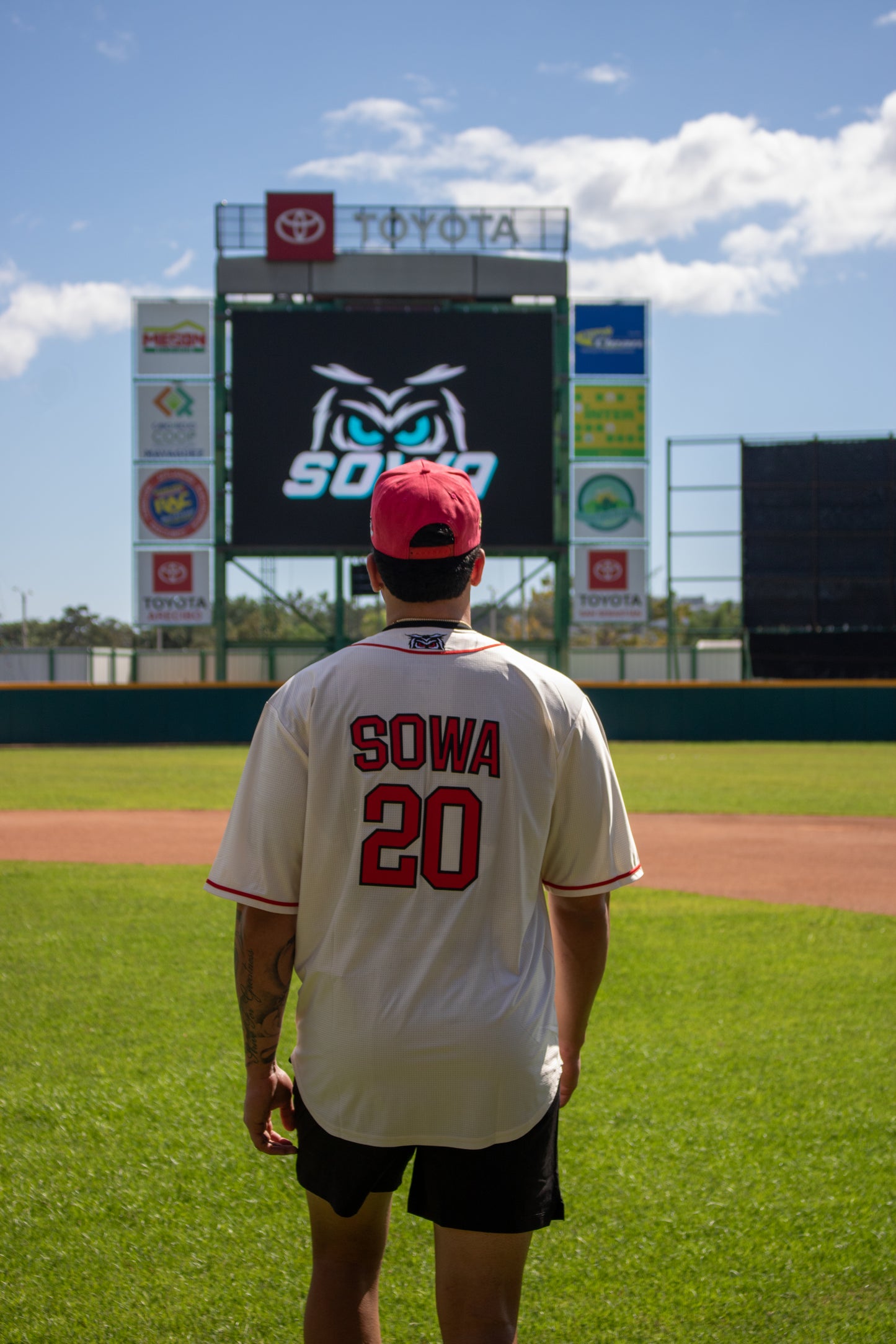 Sowa Baseball Jersey Beige and Red