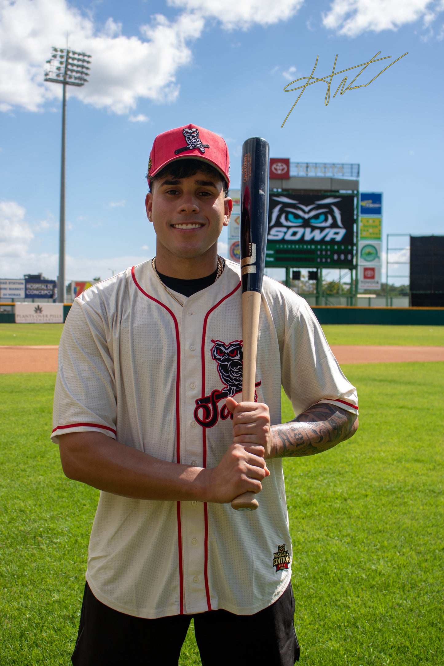 Sowa Baseball Jersey Beige and Red