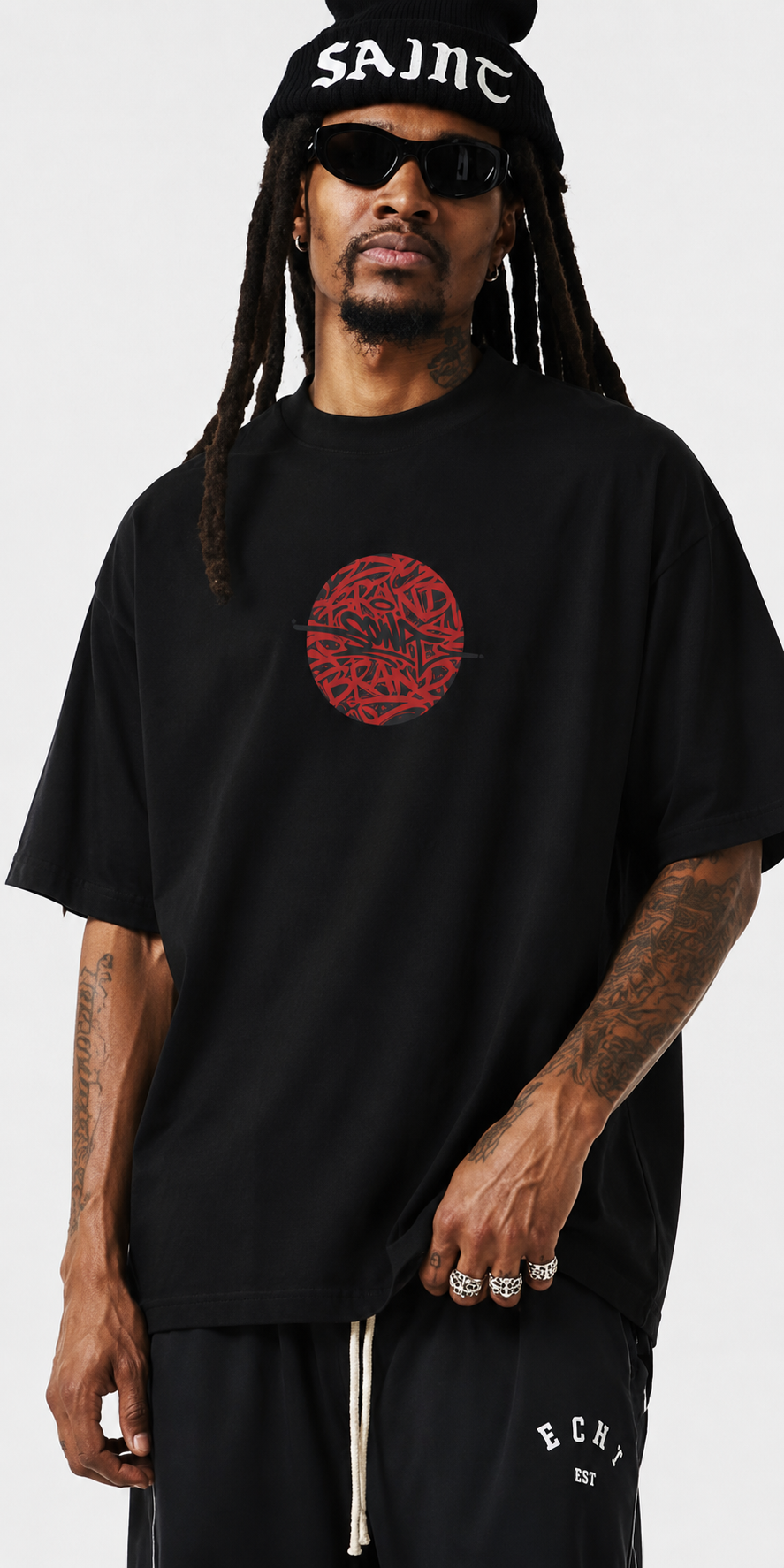Sowa Red Eclipse Oversize Tee